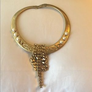 Fallon Necklace with Pearl and Chain Detail